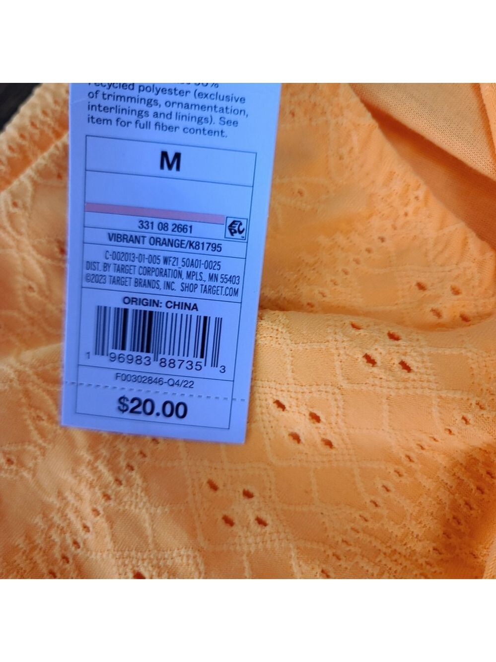 NWT Women's M wild fable sundress/beach lined dress, vibrant orange - Picture 6 of 11